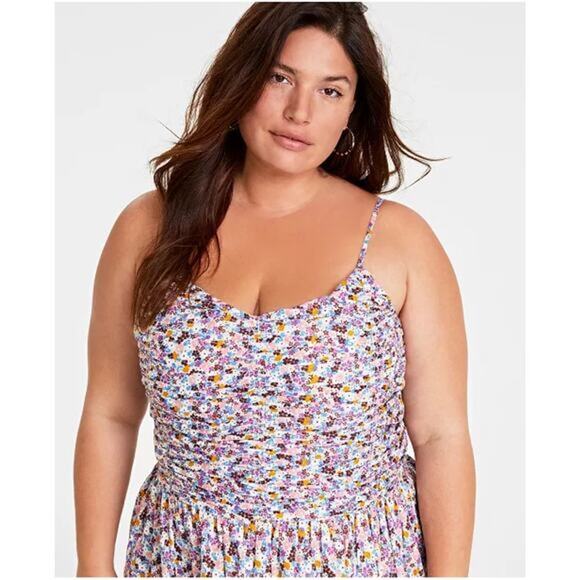 On 34th Plus Floral Smocked Midi Dress – Size 2X, NWT - Picture 1 of 11